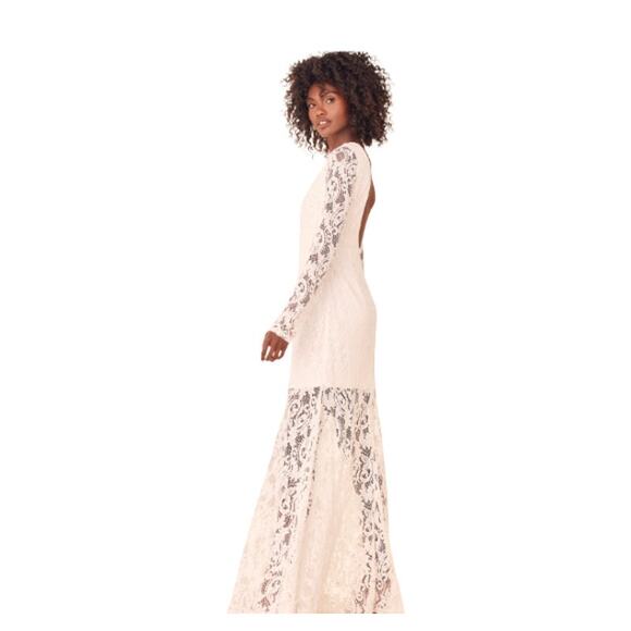 Lulus Way to Be Loved White Lace Long Sleeve Maxi Dress Women's Size Extra Small - Picture 2 of 14